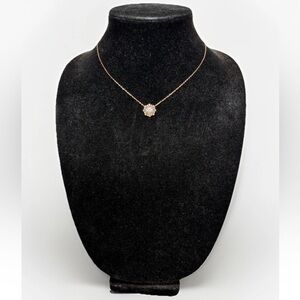 Authentic Swarovski Rose Gold Plated Necklace & White Crystal Pendant #4434